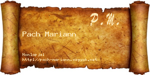 Pach Mariann névjegykártya