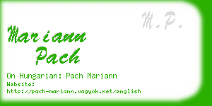 mariann pach business card